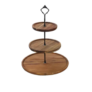 Présentoir de buffet en bois pour fête hôtel restaurant plateau en bois décoratif à 3 niveaux présentoir de nourriture de buffet de haute qualité du Vietnam - Product Image 2