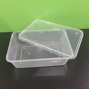 Cheapest price Made in Vietnam BPA free Transparent Injection Rectangle Disposable 750ml Plastic Food Container <b>with</b> <b>Lids</b> - Product Image 6