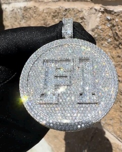 จี้เงินแท้ 925 รูปกางเขน สไตล์ฮิปฮอป ประดับเพชรโมอิสซาไนต์ ดีไซน์แฟชั่นสตรีทสุดเท่  จี้ห้อยคอแบบสั่งทำพิเศษ - Product Image 1