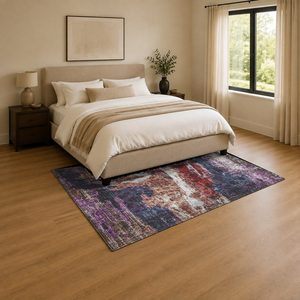 RUGS DEPOT LXDP-0894 Wholesale Multicolor Neutral Contemporary Abstract Digital Printed Machine Washable Chenille Rug Non <b>Slip</b> - Product Image 3