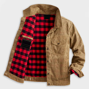 Veste en toile unisexe légère pour l'hiver, vêtement d'extérieur décontracté, coupe régulière, bouton en corne, manteau sur mesure, taille personnalisée, respirant à l'avant - Product Image 4