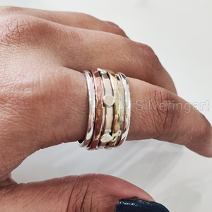 Infinity Spinner Band Bohème Bague En Argent Sterling 925 Anneau De Pouce Pour Femmes Bijoux Faits À La Main Noël Anxiété Hommes Spinner Anneau - Product Image 5