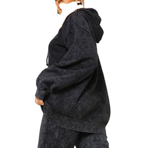 Sudadera informal con logotipo personalizado para mujer, chándal lavado con ácido, calidad superior, nuevo diseño personalizado, sudadera con precios al por mayor en la calle - Product Image 5