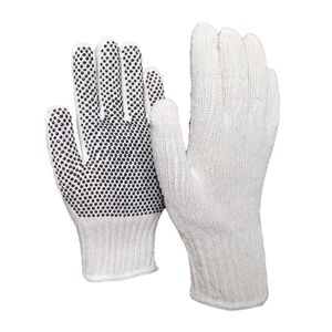 Top Selling White <b>Bleached</b> Black PVC Dots Machine Knitted Gloves Sizes Colors Options for Daily Use Cotton Gloves & Mittens - Product Image 4