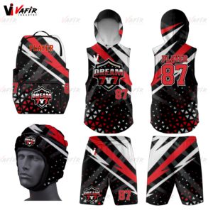 ชุดฟุตบอลอเมริกัน 7v7 แบบพิมพ์ลายดิจิทัล พร้อมถุงผ้าแบรนด์ Vafir ถุงมือฟุตบอล รวมถึงอุปกรณ์พิมพ์ลาย - Product Image 3