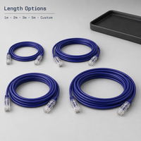 Kabel Patch Ethernet Cat6A RJ45 Super Slim 24/26/28/30AWG PVC 1m 2m 3m 5m Custom