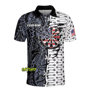Polos unisexes à sublimation personnalisée, design gratuit, vêtements de sport d'équipe pour adultes imprimés sur tissu en polyester - Product Image 5