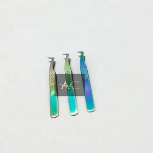 Multi colores profesional ruso volumen L tipo bota pinzas logotipo personalizado sólido Acero inoxidable estrellas agarre pinzas para pestañas - Product Image 3