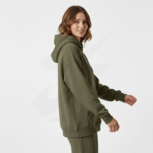 Sweat-shirt à capuche surdimensionné personnalisé pour femme, coupe ample, en molleton épais 100 % coton, fabrication OEM, vente en gros, fabricant en gros - Product Image 5