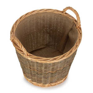 Petit Panier À Bûches En Osier Double De Toile De Jute Non Pelée Panier En Osier Pratique - Product Image 3