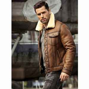 OEM-chaqueta de cuero de vaca Bomber personalizada para hombre, venta al por mayor, 2023 - Product Image 2