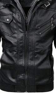 Chaqueta de Cuero Midnight Rider Personalizada de Alta Calidad, Transpirable, con Capas de Cuero Luxel, Botones y Cierre de Cremallera - Product Image 5