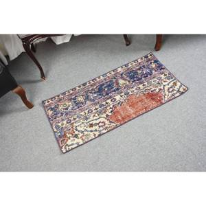 Handmade Traditional Beige Wool <b>Rug</b> 1.6 X 3.3ft Turkish Patchwork Rectangle Latex Backing for Living Room or <b>Bedroom</b> - Product Image 2