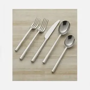 Ensemble de couverts élégant en acier inoxydable poignée polie à crochet avec fourchette cuillère couteau complet pour dîner de mariage - Product Image 6