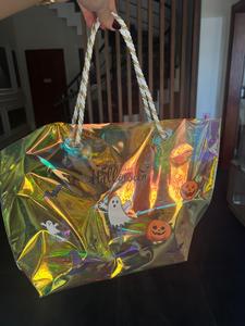Bolsa de Regalo de PVC Holográfica, Bolsa de Compras Personalizada con Asas de Cuerda, Bolsa de Plástico Reciclable para Empaque de Halloween - Product Image 4