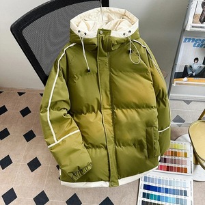 Veste matelassée chaude d'hiver à capuche pour hommes, manteaux épais à col montant, style bouffant, tissu en toile, streetwear - Product Image 5