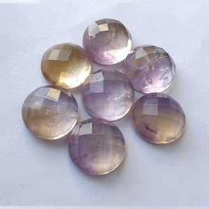 Increíble calidad Natural ametrino forma redonda Checker Cut piedras preciosas parte posterior plana calibrada al por mayor, tamaños personalizados disponibles - Product Image 6