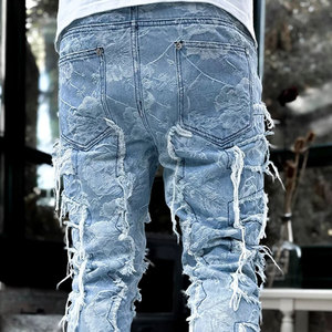 Pantalon empilé pour homme de haute qualité, taille élastique, toile légère, respirant, séchage rapide, décontracté, taille mi-haute, coupe droite - Product Image 6