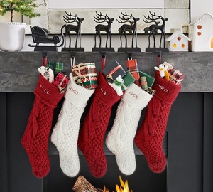 Santa Sleigh <b>Stocking</b> <b>Holder</b> Set of Four Pieces Wood Metal Cast Iron Rustic Gift Box Modern Designs High Quality Wholesale 2022 - Product Image 2