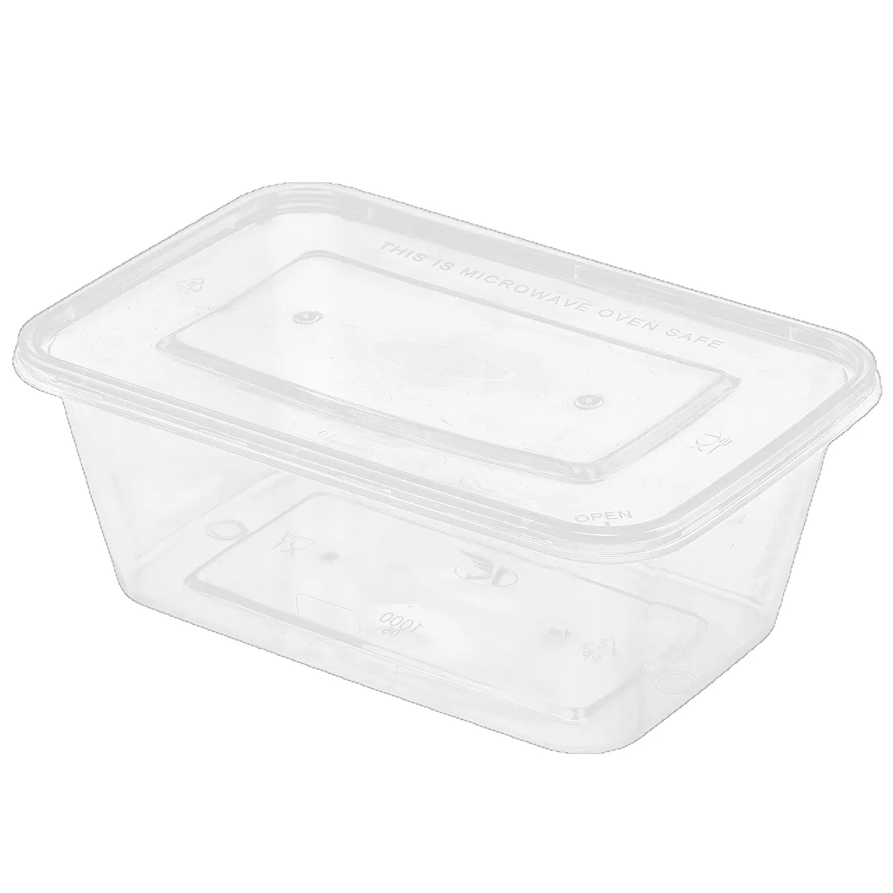 Contenitori per alimenti rettangolari usa e getta da 750ml fornitore contenitori in plastica per alimenti scatola quadrata in plastica con coperchio