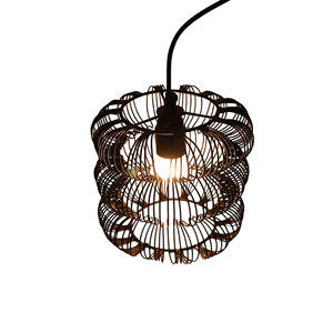 Lustre rond en fer de luxe avec finition noire, hauteur réglable et dimmable pour la maison, le bureau, l'hôtel, le salon - Product Image 5