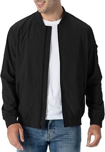 Chaquetas ligeras personalizadas OEM para hombre, chaqueta de golf Cazadora bomber con cuello y cremallera informal - Product Image 3