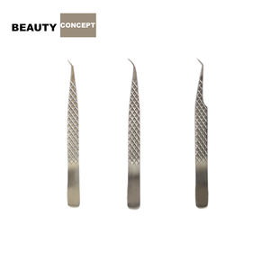 Juego de pinzas para pestañas y espejo azul de plasma de titanio, 4 piezas con caja de cartón personalizada, injerto de Punta puntiaguda - Product Image 6