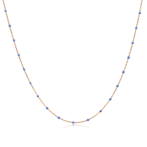 Collier chaîne tendance plaqué or avec design émaillé violet clair, fait main, vente en gros, bijoux turcs en argent sterling 925 - Product Image 5