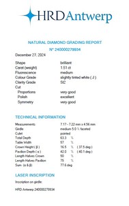 B2B D'Vins Jewels para GIA Certified 1,51 CT Diamante blanco suelto Natural Redondo J Color FL FLOW Pureza EX Corte pulido - Product Image 4