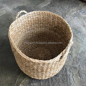 Vietnam Seagrass Storage Basket with Lid Wholesale <b>Plant</b> Basket for Home Decor DHT Handicraft - Product Image 1