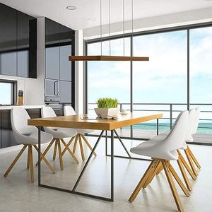 Modern Hanging <b>LED</b> Chandelier Wooden Resin Dimmable IP54 Waterproof Eco-Friendly Durable Button Control Height Adjustable <b>Light</b> - Product Image 3