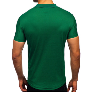 Polo à manches courtes de couleur unie pour homme, col rabattu et fermeture éclair, streetwear décontracté, hauts d'été 2022 pour homme - Product Image 2