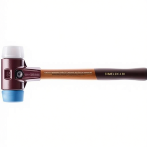 ค้อนหน้าอ่อน SIMPLEX ความยาว 300 มม. เส้นผ่านศูนย์กลางหัว 30 มม. สีขาว/ไม้เนื้อแข็งปานกลาง TPE สีฟ้าอ่อน/สีขาวซุปเปอร์พลาสติก HALDER - Product Image 3