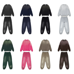 Custom Sweat Suits Hoodie and Jogger Two Piece Set Sport <b>Tech</b> Fleece Wholesale Acid <b>Washed</b> Vintage Blank Cotton Unisex Tracksuit - Product Image 5