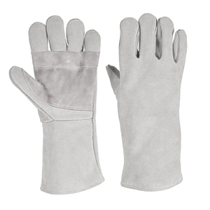 Guantes de soldadura de cuero dividido de piel de vaca reforzada, guantes de seguridad para barbacoa resistentes al calor y a la abrasión por chispas - Product Image 6