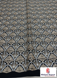 Tissu en velours de luxe avec broderie de paillettes pour robes de soirée, robes de cérémonie, vêtements de fête et créations de haute couture Bahreïn - Product Image 4