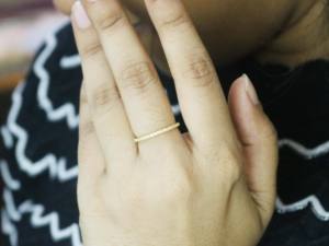 Stackable Silver <b>Ring</b> Handmade 925 Sterling Silver Minimalist <b>Ring</b> Diamond <b>Dainty</b> <b>Ring</b> For Her - Product Image 4