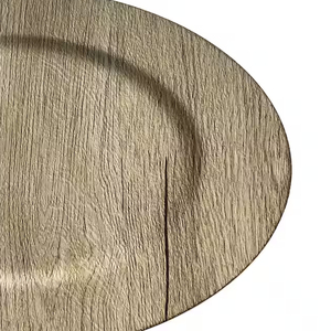 Placa de cargador de calidad asegurada con placa de cargador de estilo único hecha de madera maciza de forma redonda para plato de servir alimentos - Product Image 4