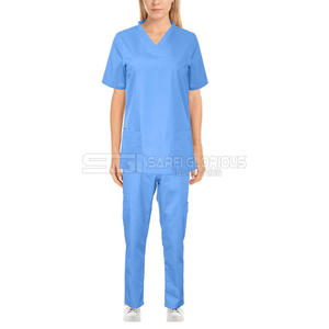 ชุดยูนิฟอร์มแพทย์สำหรับฤดูร้อนที่ใส่สบาย สำหรับบุคลากรทางการแพทย์ ผลิตจากผ้าถัก ประกอบด้วยเสื้อและกางเกง - Product Image 6