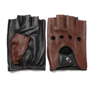Driving <b>Gloves</b> Men Genuine <b>Leather</b> <b>Gloves</b> Slip-resistant Half Finger Goatskin Finger Less Gym Fitness Driving Male <b>Gloves</b> Luvs - Product Image 6