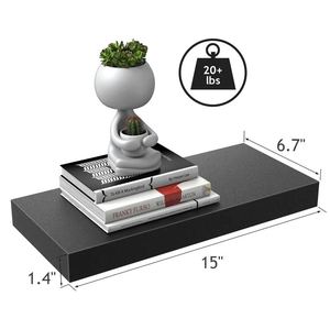 Étagères murales flottantes en bois classique noir étagère de rangement murale pour la maison hôtels salon cuisine décor fabriqué en inde 2023 - Product Image 3