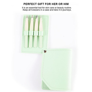 Kit de pincettes à sourcils en acier inoxydable, 4 pièces en gros - Product Image 6