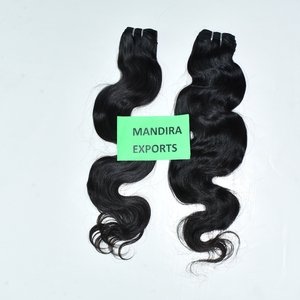 100% naturel brut cuticule aligné indien vierge tissage crépus Bodywave noir faisceaux Temple Extensions de cheveux humains - Product Image 5