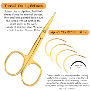 Kit de extensión de cabello portátil mejor calificado Tijeras de corte estándar Clips de agujas en forma de C curvadas para separar y sujetar el cabello - Product Image 5