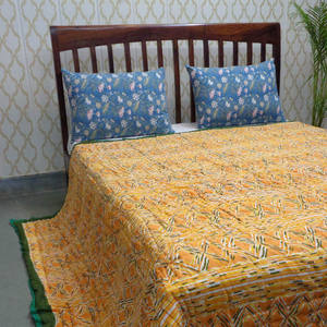 New Arrival Queen Size Organic Cotton Voile Dohar Soft Indian Traditional Hand Block Printed Outdoor <b>Blanket</b> Low Price Sale - Product Image 3