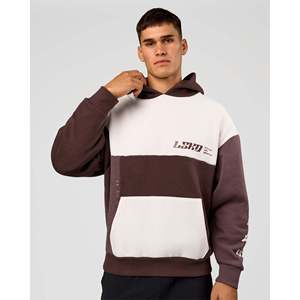 Deconstructed Acid Wash <b>Fleece</b> Hoodie-off White Cocoa Powder Choc-Zipped Custom Label Free Sample - Product Image 2
