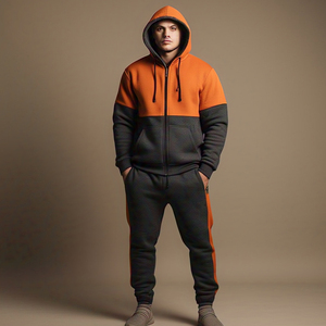 Ropa deportiva para correr, chándal para hombre, Sudadera con capucha y pantalones de chándal, conjunto de dos piezas para hombre, chándal GSM 400 para hombre - Product Image 2