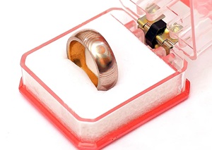 Custom handmade Mokume Gane <b>ring</b> <b>brass</b> inlay for men & women - Product Image 6