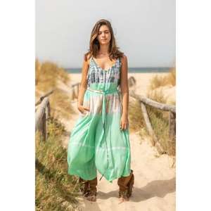 2024 combinaison de rayonne à la mode la plus vendue pour les dames tissu doux avec conception à manches longueur de plancher pour les occasions de plage - Product Image 1