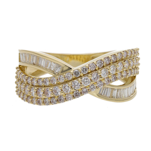 Elegante Anillo de Diamantes de Corte Brillante Redondo Chapado en Rodio de Oro de 14K, Anillo Clásico de Aniversario y Boda para Mujer, Joyería Fina - Product Image 1